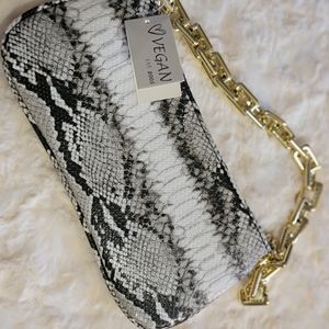 Vegan snake print handbag